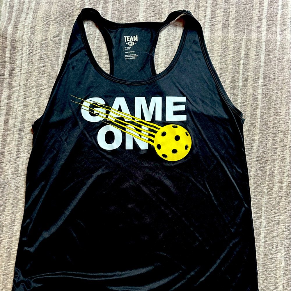 Pickleball Racerback Black Tank, size XL